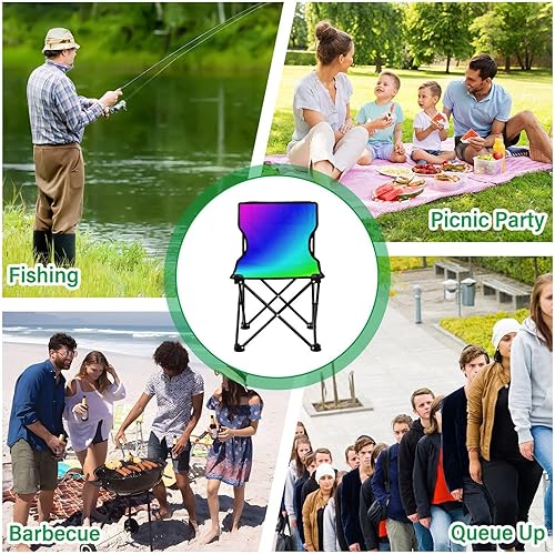 Miniatura 7 de Sillas de camping plegables al aire libre del arco iris para adultos silla de camping portátil silla de césped ligera
