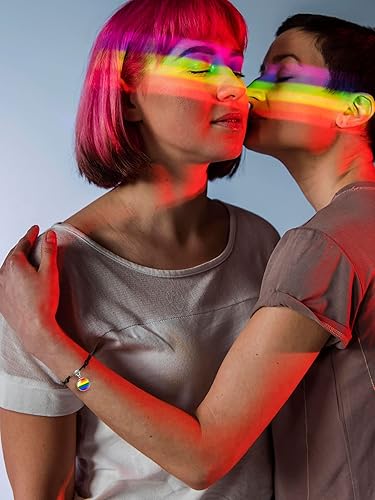 Miniatura 4 de Long tiantian 2 pulseras de orgullo arcoíris coloridas hechas a mano trenzadas para gays lesbianas ajustables, pulseras de amistad de orgullo LGBT