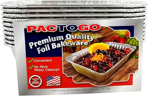 Miniatura 9 de PACTOGO Molde para hornear pan desechable de papel de aluminio de 2 libras, 8.6 x 4.5 x 2.6 pulgadas, resistente, fabricado en Estados Unidos