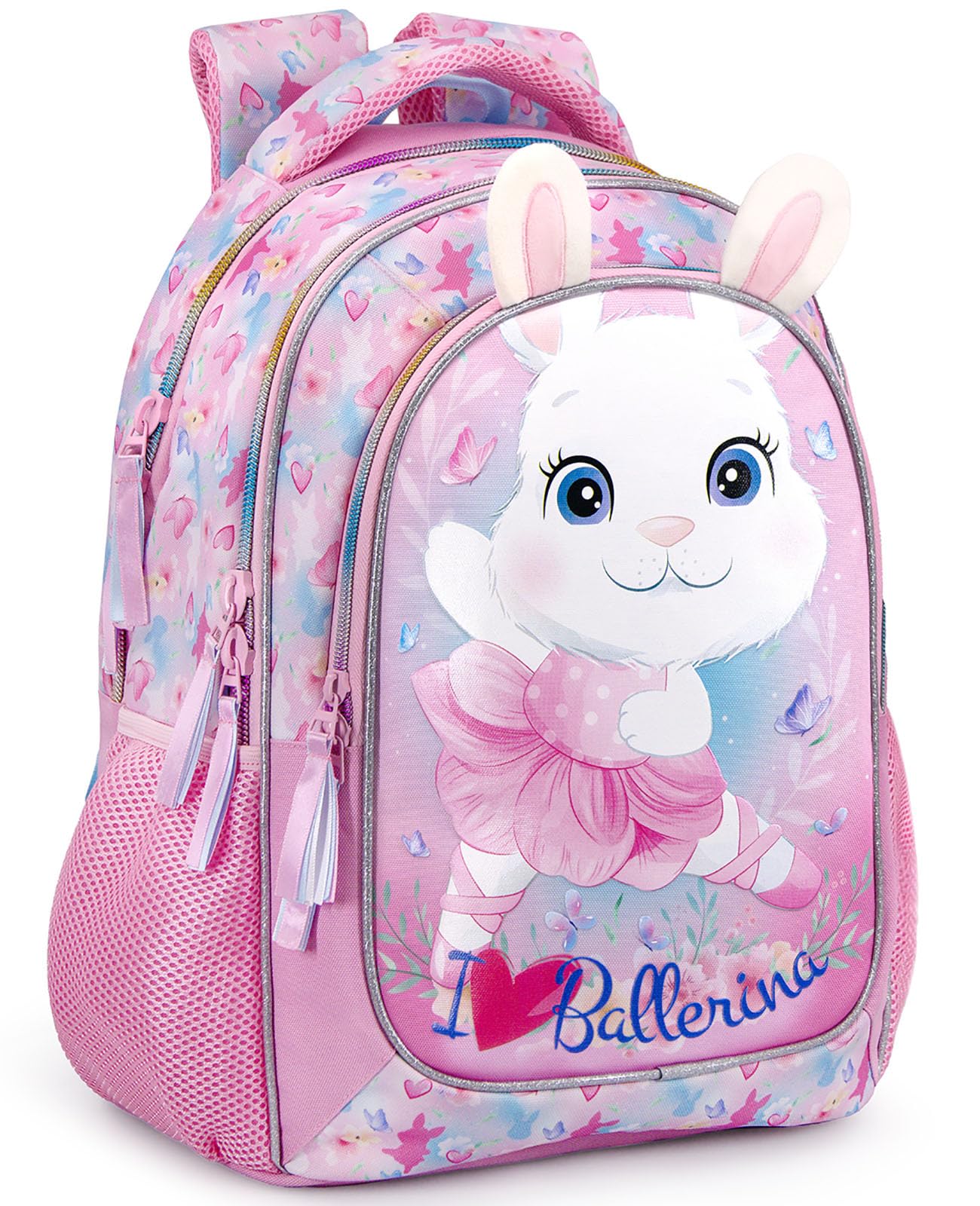 Julian Ross Mochila Escolar para Niñas y Niños, 33x15x43 cm, Ergonómica, 3 Compartimentos, Bolsillo Para Botella, Correas acolchadas, Asa, Interior forrado, Primaria