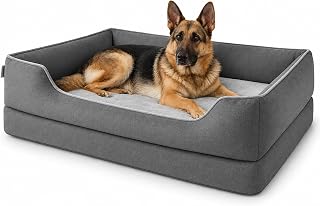 Zedelmaier orthopädisches Hundebett für große Hunde, XL 109×74cm Dunkelgrau | Hundekörbchen waschbar, Bezug abnehmbar, extradicke Matratze, hoher kratzfester Rand, Hundekorb oben und seitlich wasserdicht