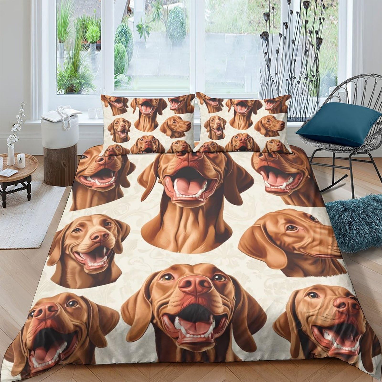 Ctjqhvkz Style-1 3D Printed Lively Dog Portrait Fitted Sheet Microfiber Soft Breathable Puppy Bed Cover For Bedroom Guest Room Decor Single（135X200cm）