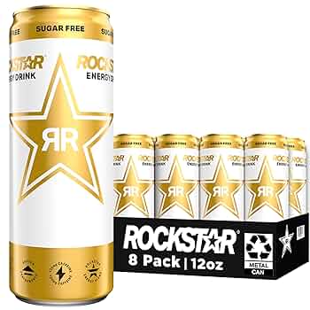 Amazon.com : Rockstar Energy Drink, Sugar Free, 12oz Sleek