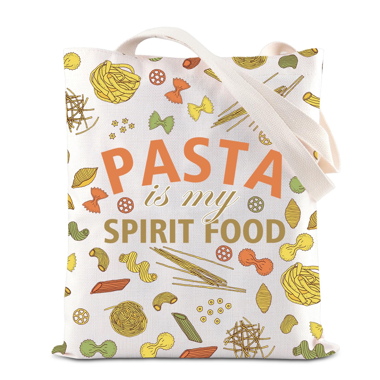 KUIYAI Pasta Lovers Tote Bag Spaghetti Food Gift Pasta Cuisine Food Theme Gift Italy Noodle Gift Pasta Is My Spirit Food Gift