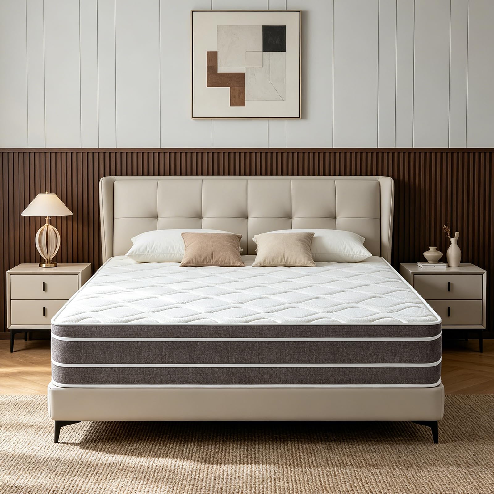 Materasso 140x190, Altezza 30 cm, Materasso Ibrido a Molle Insacchettate e Memory Foam, Medio-Ferma, Struttura a 9 Zone, Ortopedico, Certificato OEKO-TEX, Antiallergico, Traspirante, Senza Movimenti