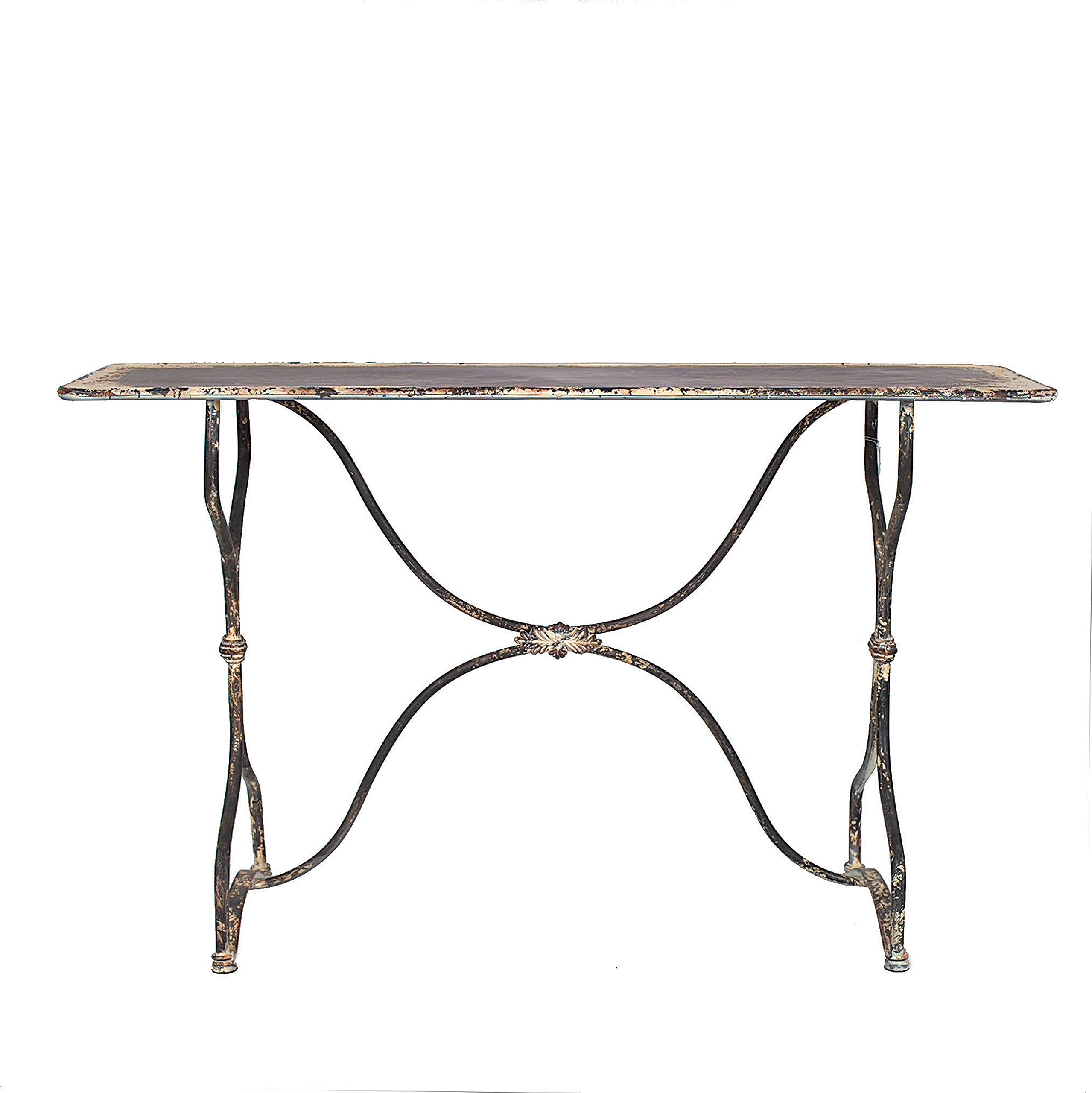 Creative Co-Op Distressed Black & White Metal Table