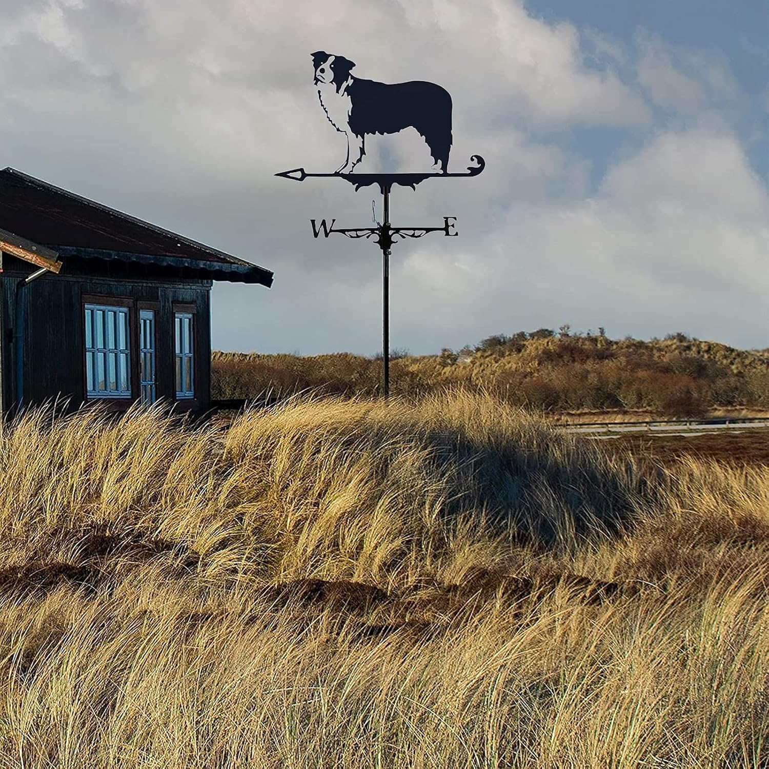 Wind Chicken Stainless Steel Wind Chicken German Shepherd Style Wind Chicken Retro Husky Labrador Retriever Farm Scene Garden Table Wind Chicken Outdoor Farm Decoration Wind Vane (D) (B)