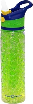 Green Canteen DWPTBCG-600-BGG Double Wall Tritan Plastic Hydration Bottle Crackle Gel with Sippy Cap, 19 oz, Blue/Green