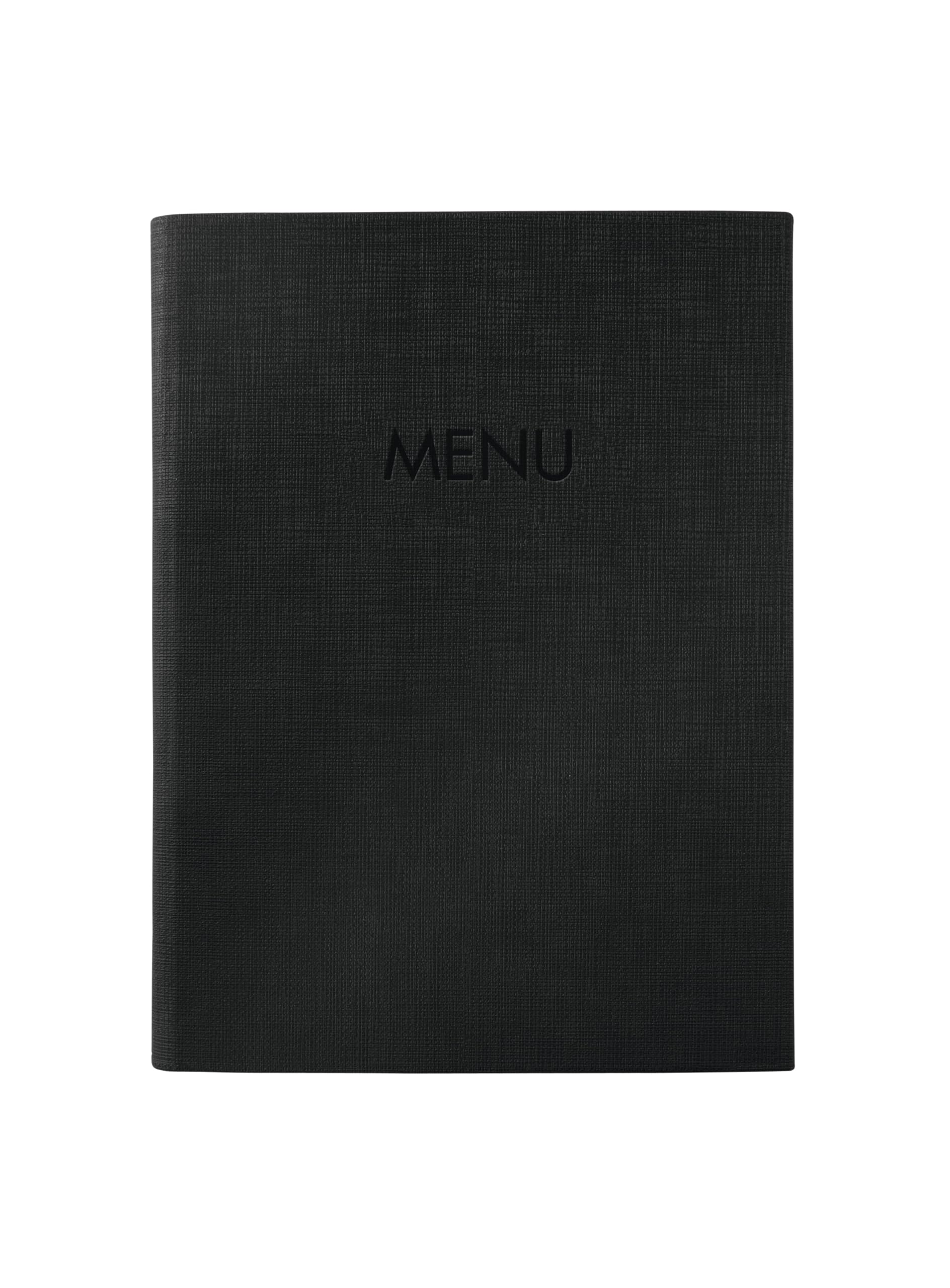SIGEL SM203 Porta-menú - 1 unidad - incl 2 fundas transparentes dobles para 8 páginas - encuadernación elástica - A5 - negro - 5 piezas