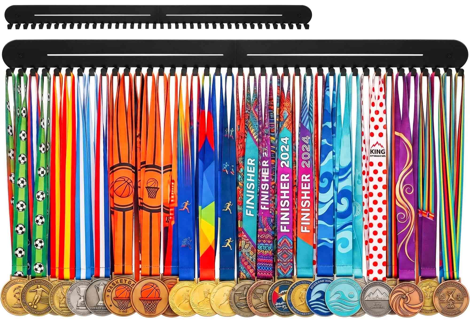 Lifyzoon Medal Hanger Display Rack - Sturdy Wall Mount Sport Medals Holder