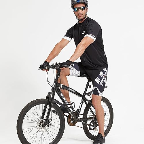 Miniatura 7 de sponeed Pantalones cortos de ciclismo para hombre pantalones acolchados para equitación ropa de ciclismo y ciclismo Blanco, Azul / Patchwork, Oro,