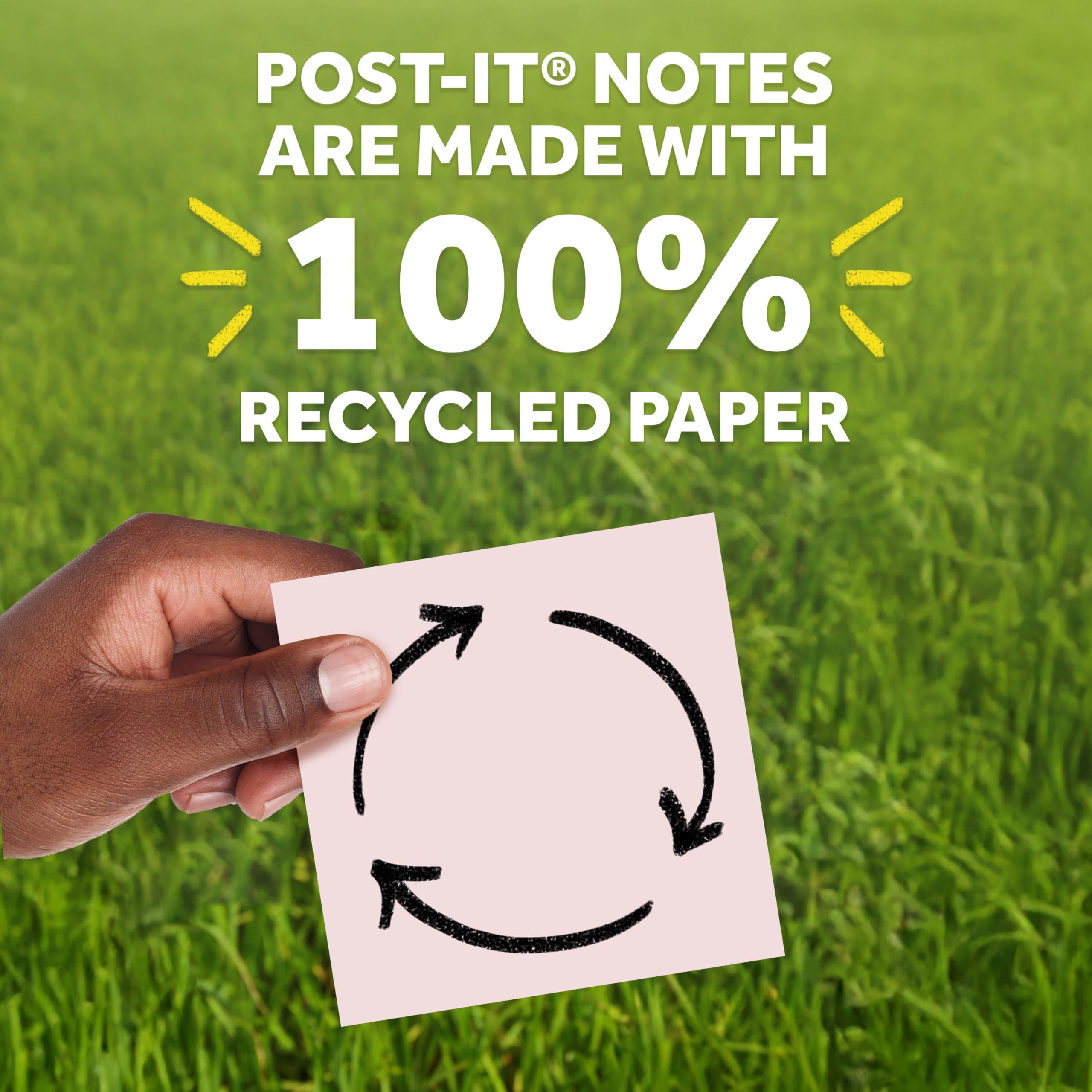 Post-it Mini-Notizen, 3,8 x 5,1 cm, 12 Blöcke, Amerikas #1 Lieblings-Haftnotizen, süße Streusel, Pastellfarben (rosa, blau, minzgrün, gelb), saubere Entfernung, recycelbar (653-AU)