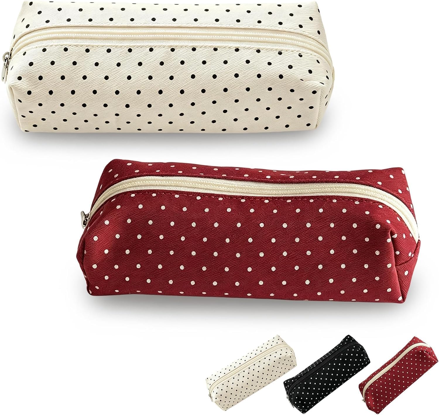 Polka Dot Pencil Case Cute Large Capacity Storage Bag for School Office