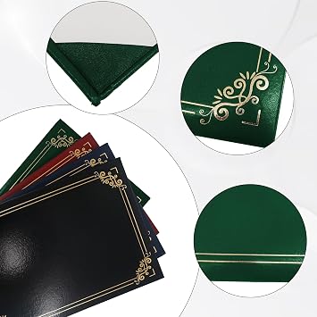 GraduationMall Diploma Cover Certificate Holder with Gold Foil Border for A4 Award Paper Classic Smooth Forest Green
