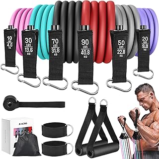Zacro Resistance Bands for Working Out, 270 LBS Heavy Exercise Bands with Handles for Heavy Resistance Training, Home Gym Workout, Men/Women