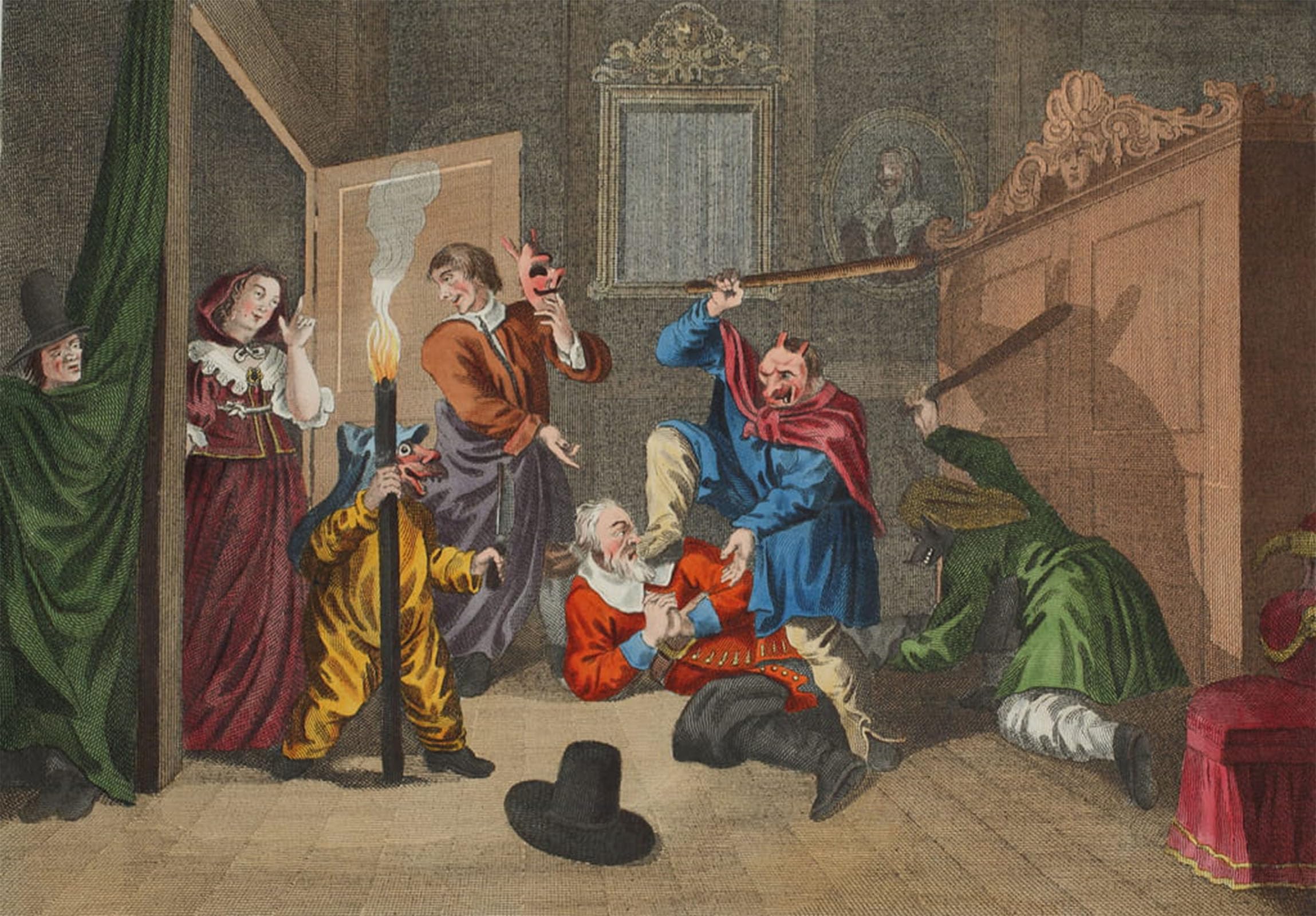 SERENDIPITP Vintage Wall Art Canvas Nordic Poster Canvas Print Picture Hudibras Catechiz'd From hudibras by William Hogarth Wall Art Poster for Home Decor 60x90cm