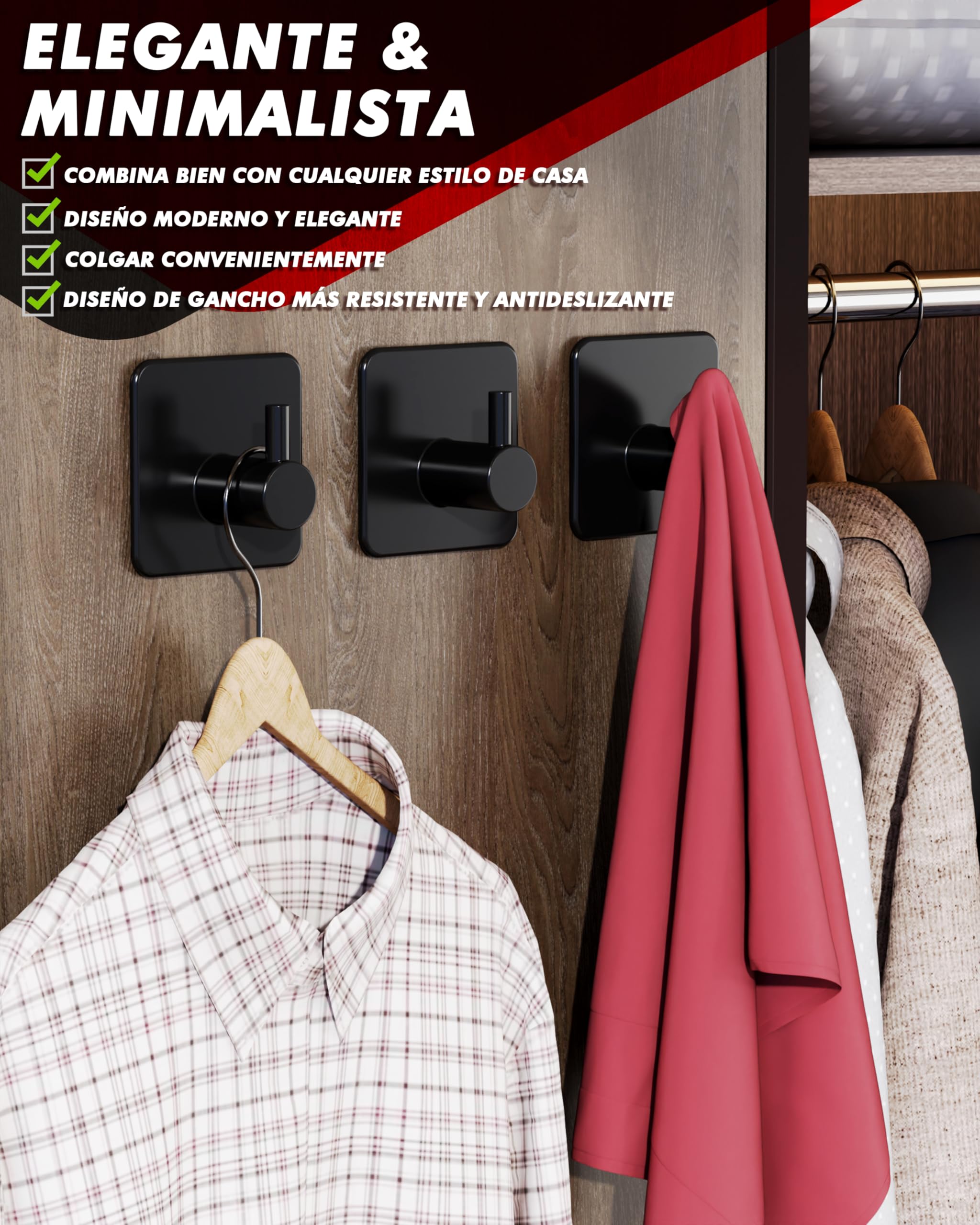 Perchas Adhesivas Ganchos Adhesivos Para Pared Acero