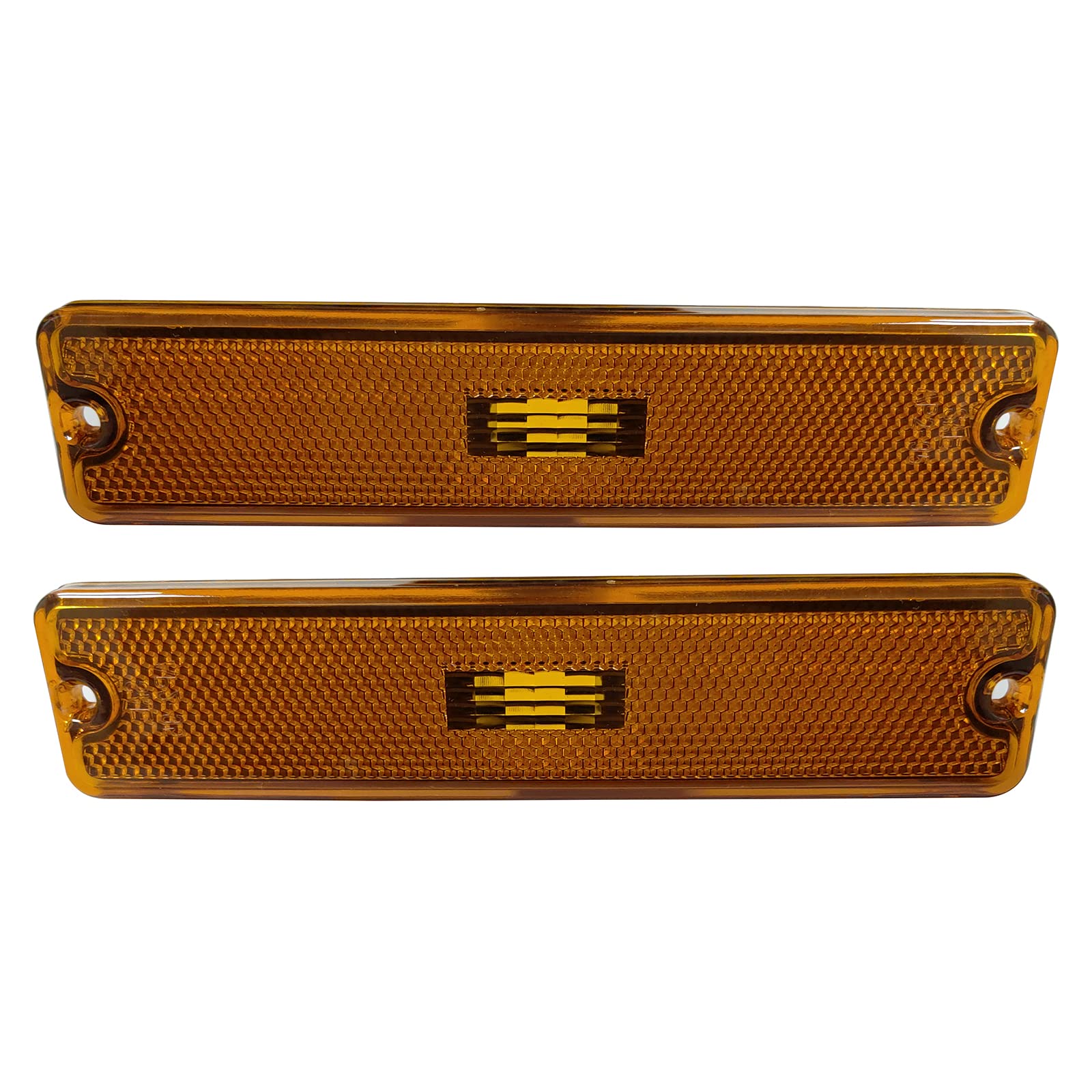 KYYET Compatible with 1987-1995 Jeep Wrangler YJ Driver Passenger Side Marker Light Lens Reflector Replace for CH2550105 56001424;(Amber Lens)