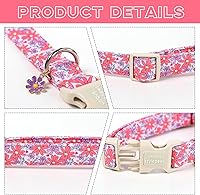Vista 100 de Unique Style Paws - Collar rosa con hebilla de metal, duradero y lindo para perros pequeños a grandes