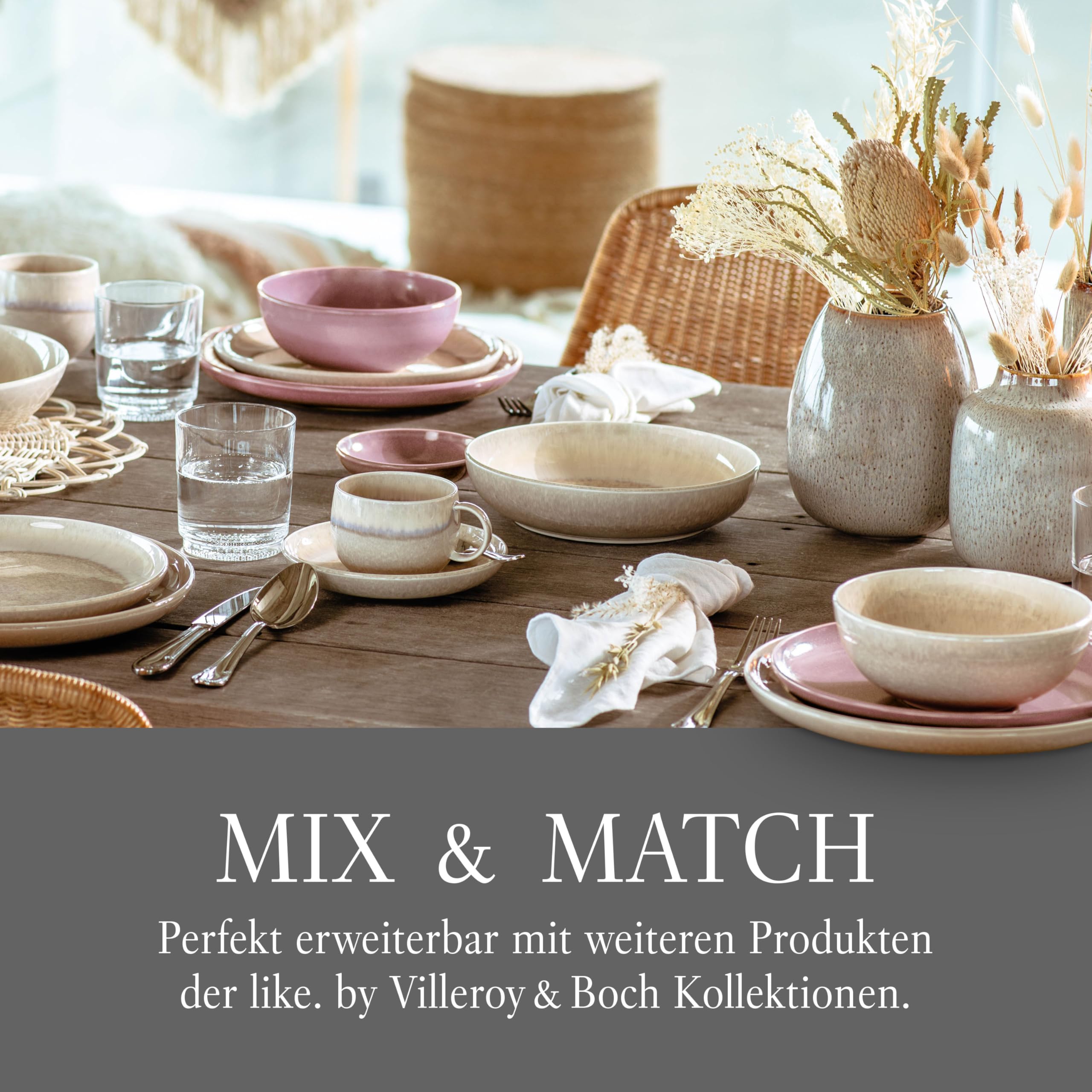 like. by Villeroy & Boch Lave Home vaso Shoulder, 12,5x12,5x15,5cm, beige