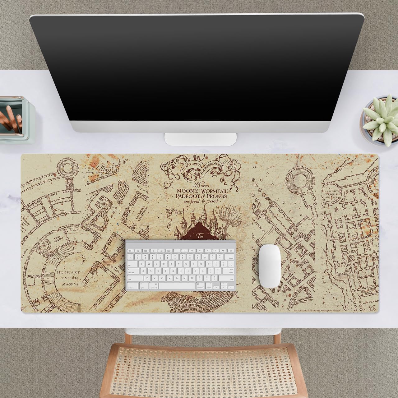 Head Case Designs Officially Licensed Harry Potter The Marauder's Map Graphics 37.4 x 15.75 x 0.16 inches (900 x 400 mm) - XL Gaming Office Desk PC Keyboard Mouse Mat Pad