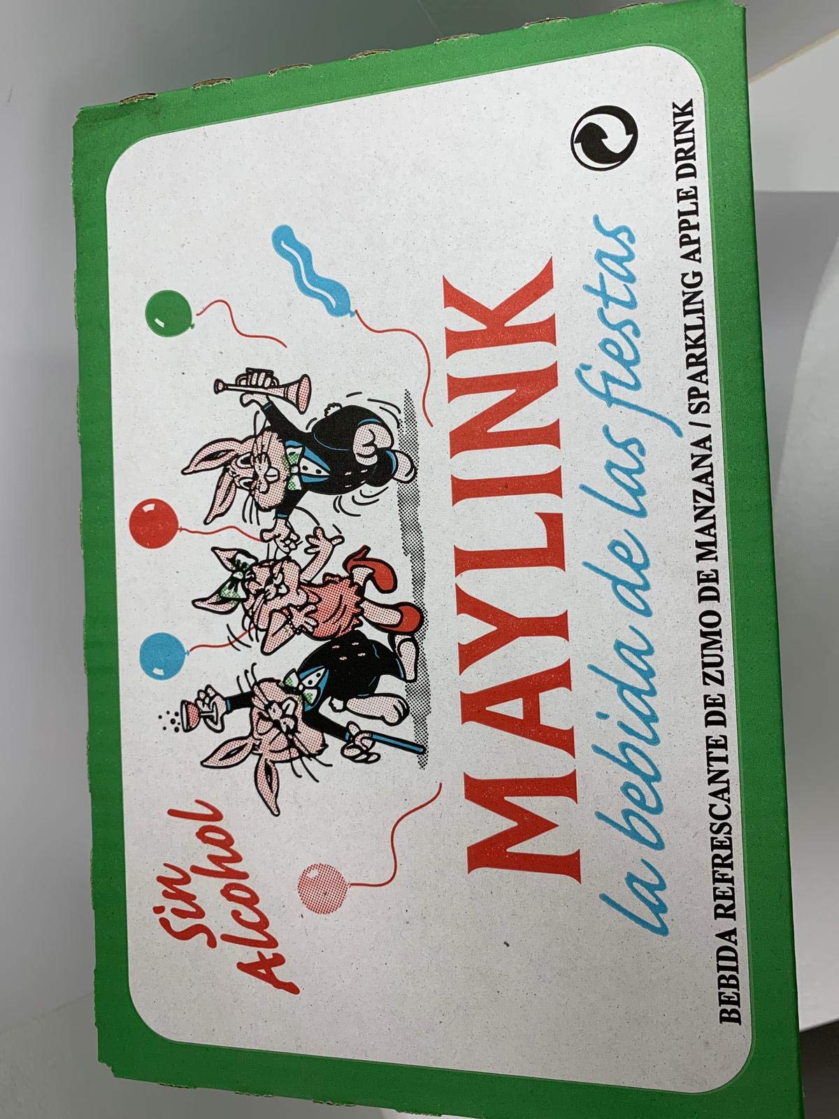 Maylink, 100%. Bebida refrescante y espumosa elaborada a base de 100% zumo de manzana - caja de 6 botellas de 75 cl. (Total 450 cl.)
