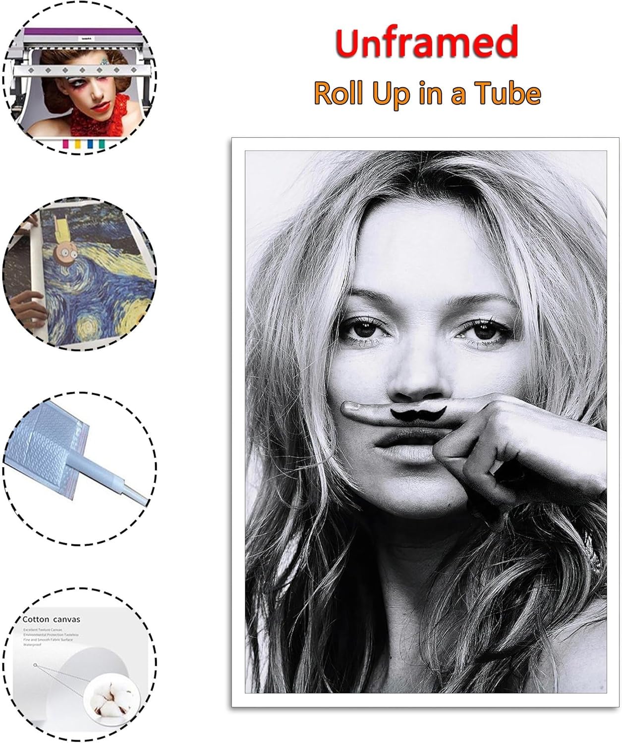 Kate Moss Black And White Pretty Art Posters Poster Decorative Painting Canvas Wall Art Living Room Posters Bedroom Painting 20x30inch(50x75cm)