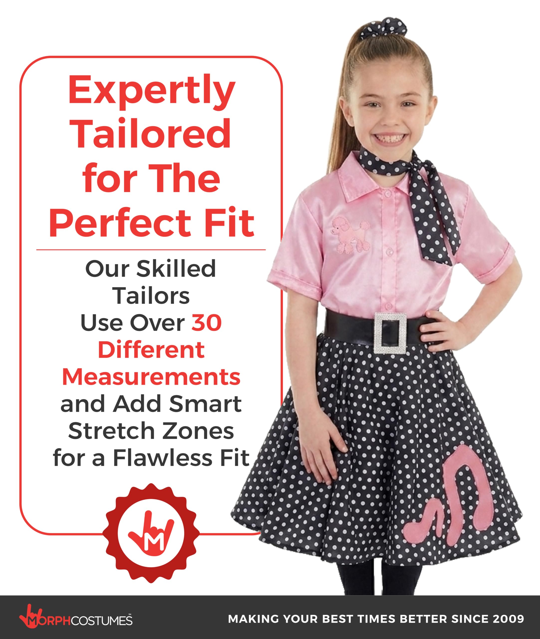 Fun Shack Vestito Anni 50 Bambina - Costume Carnevale Bambina, Abito Vintage per Feste, Halloween e Compleanni.