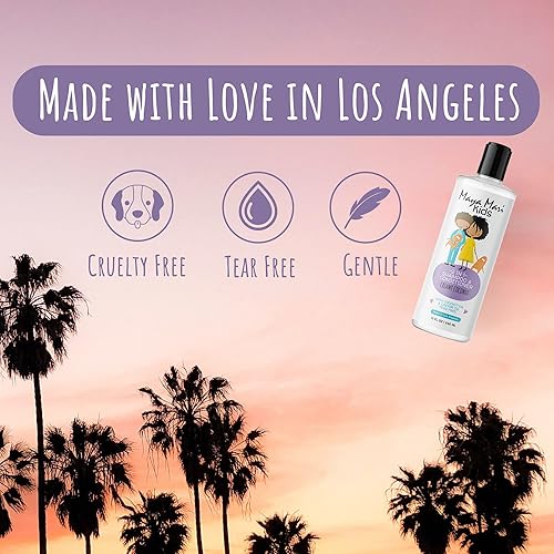 Miniatura 7 de Champú y acondicionador para niños 2 en 1 con aceite de coco y aceite de ricino, desenredante de cabello sin sulfatos y sin lágrimas, productos para