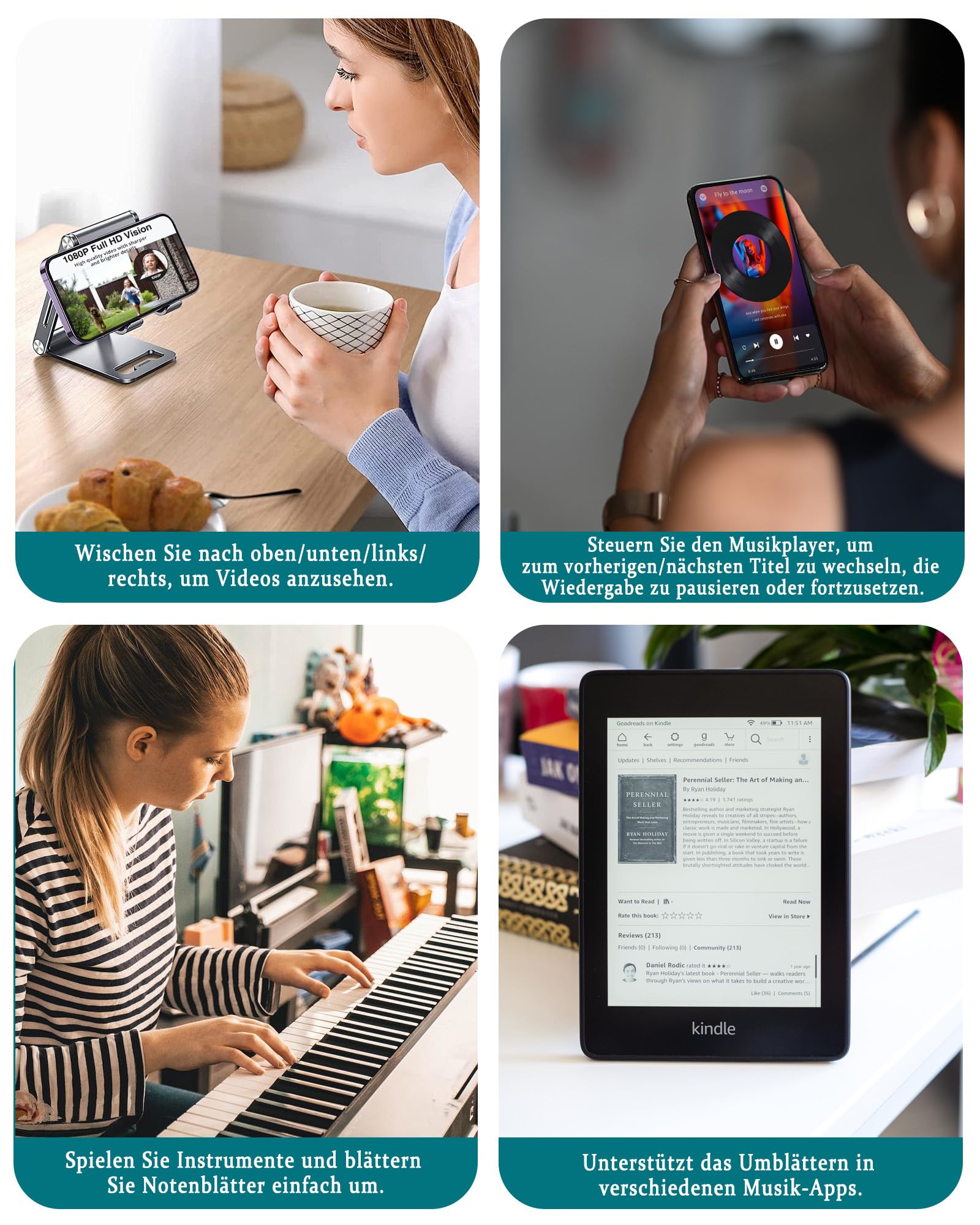Bluetooth Page Turner Pedal: Bluetooth Fußschalter für Noten Apps mit Fußsteuerung für Pianisten Gitarristen und Live Performer für Studio und Konzert