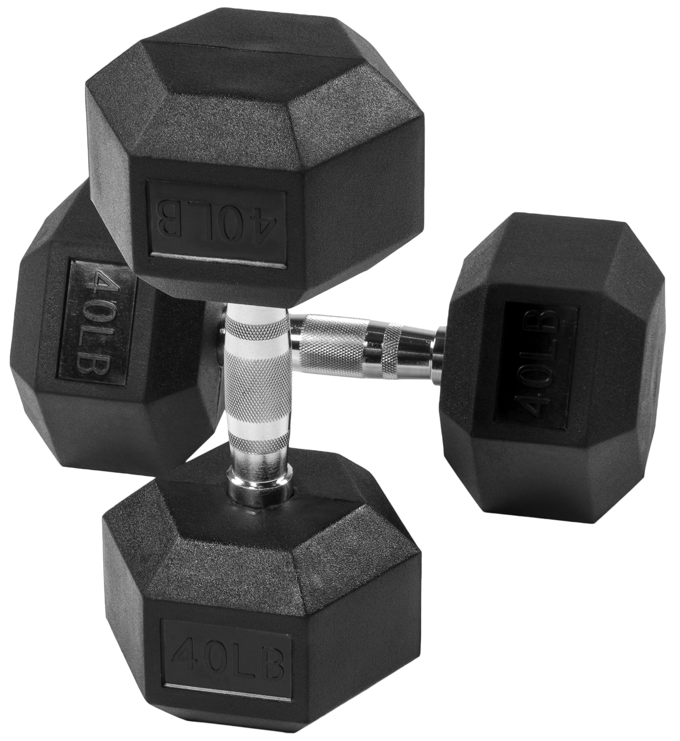 OLIXIS Rubber Hex Exercise Fitness Dumbbell Weights Set with Anti-Roll Design Strength Training Equipment Space-Saving Dumbbells Set for