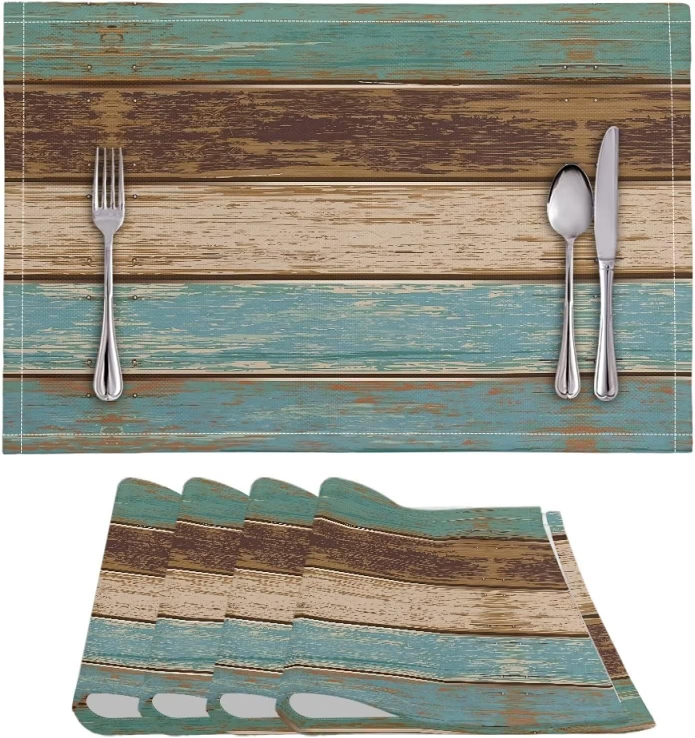NETILGEN Durable Placemats Set of 4, Dining Table Woven