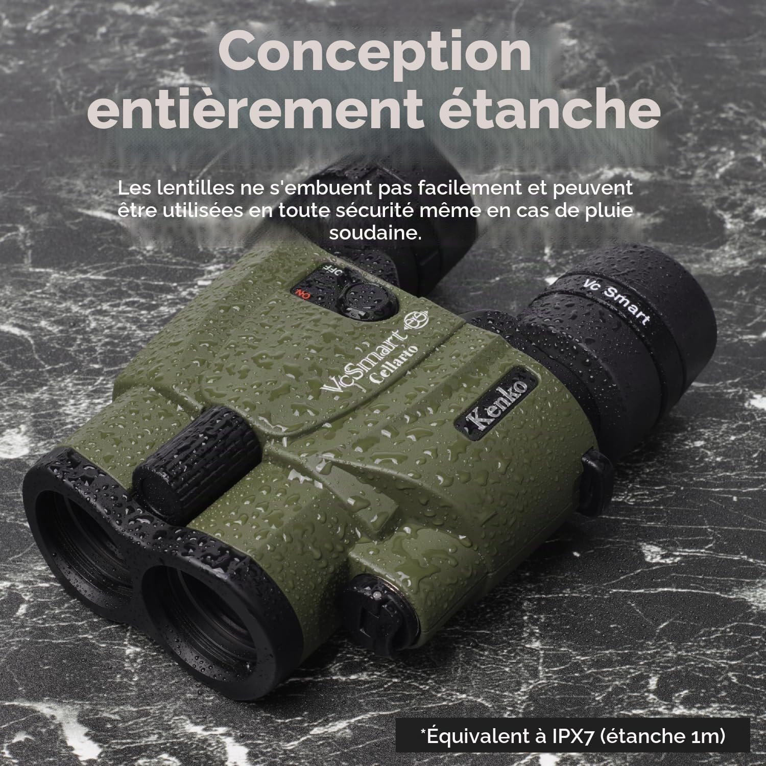 Kenko Jumelles à stabilisation d'image Vc Smart 10x30 Cellarto WP, Prisme en Toit, étanches IPX7, Utilisation Continue 28 Heures, pour l'extérieur, l'observation des Oiseaux et des étoiles, 097922