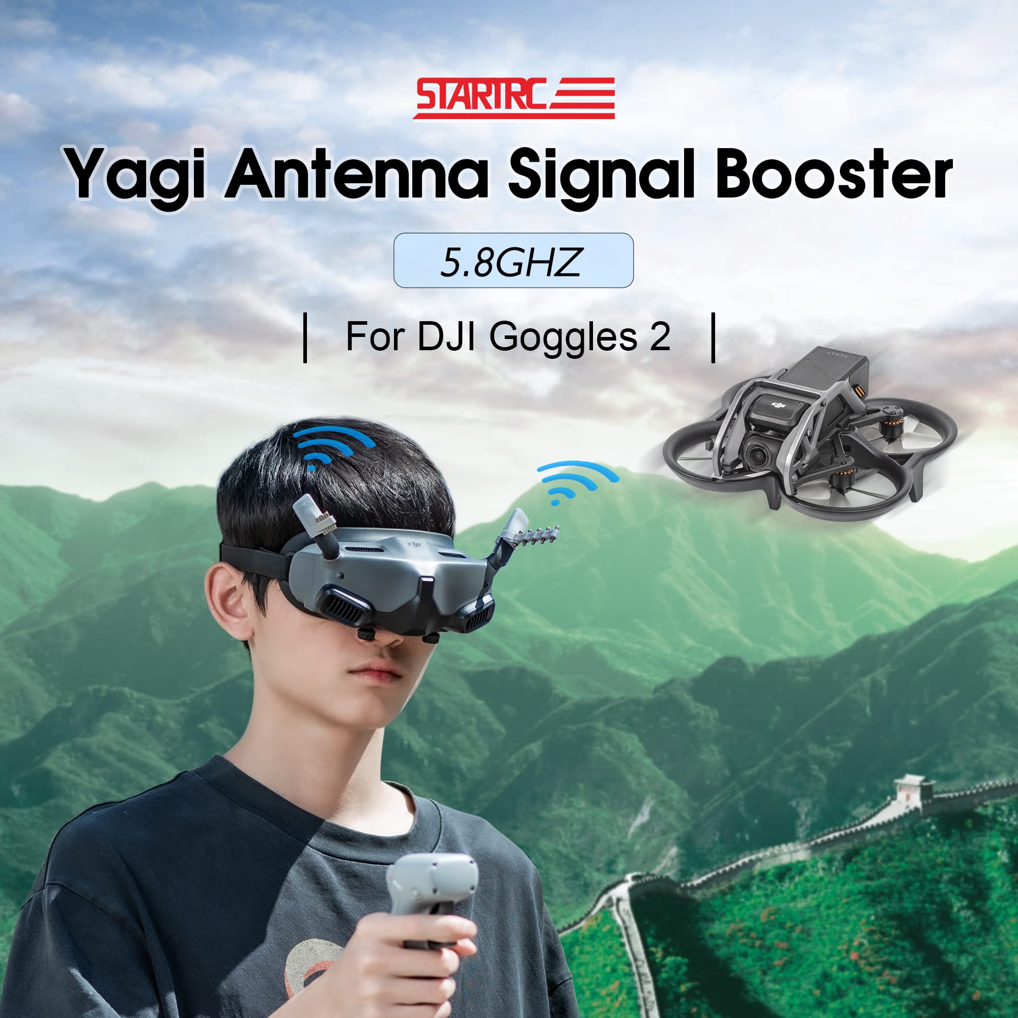 Yagi Antenna Range Extender for DJI AVATA Goggles 2 Eyeglasses, 5.8Ghz Signal Booster Drone Accessories, Increased Control Distance of 160-1600 ft: Drone Accessories