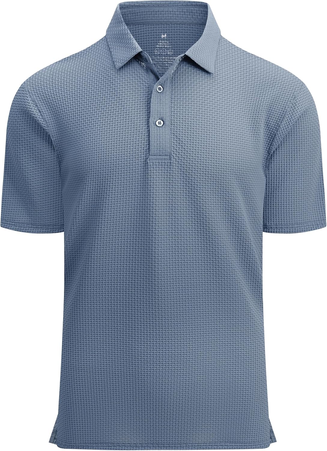 Alex Vando Mens Bubble Jacquard Polo Shirt Super Stretch Short Sleeve Polo Shirts for Men