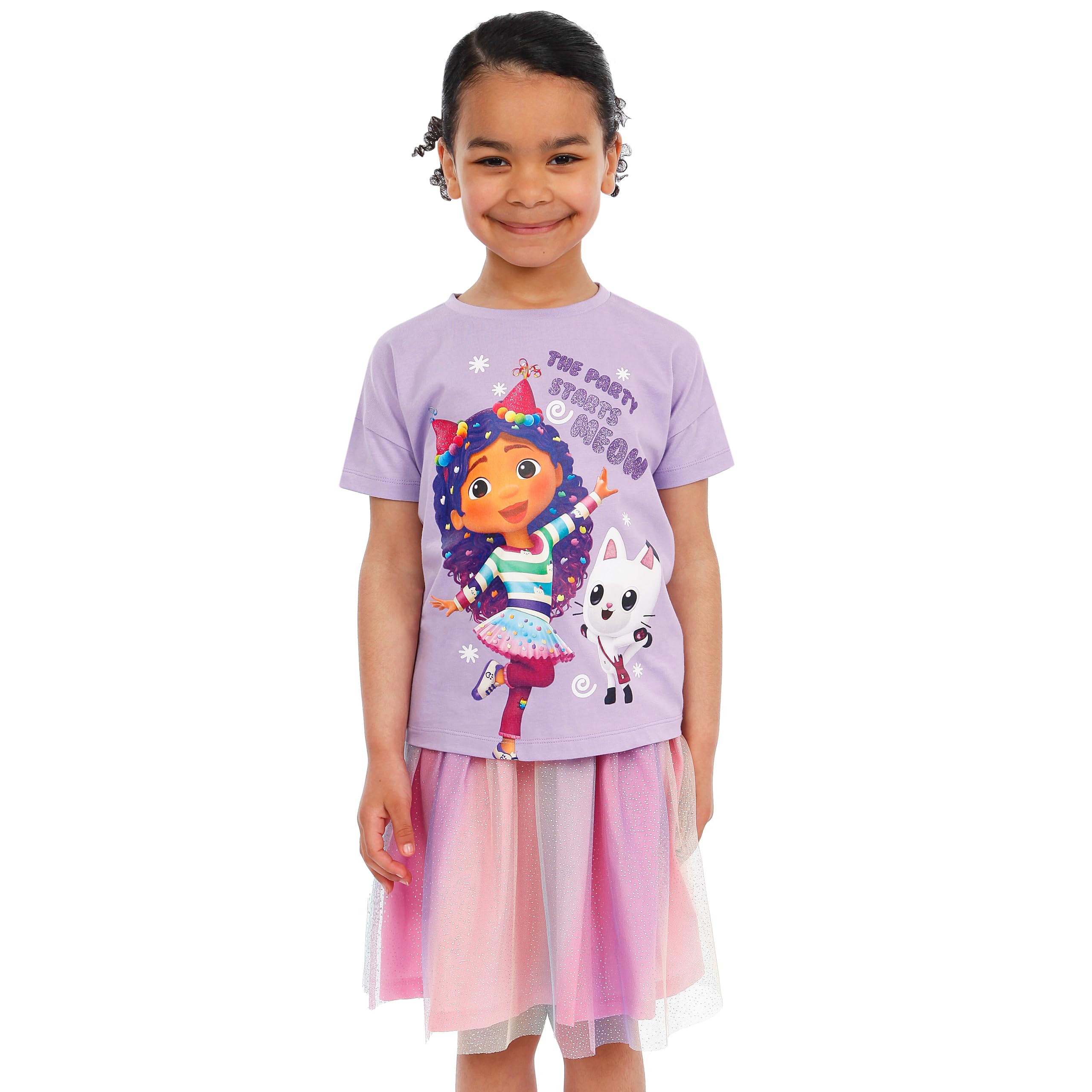 DreamWorks Gabby’s Dollhouse Camiseta Y Falda Niña | Ropa Para Niñas | Falda De Tul Niña