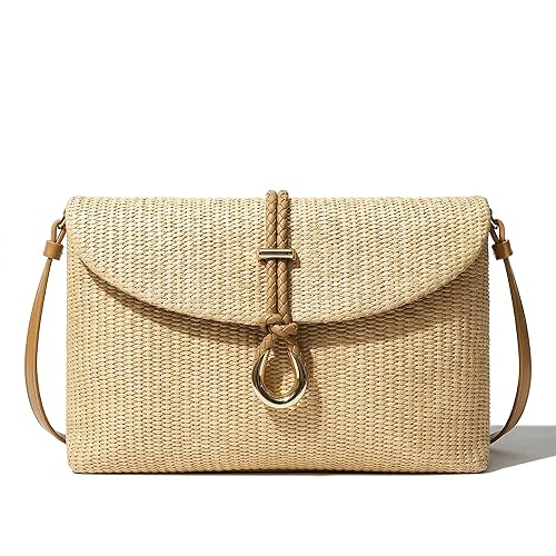 CHUNLI Woven Straw Clutch Bag for Women, Raffia Crossbody Handbag