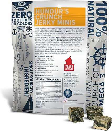 Miniatura 2 de Hundur's Crunch - Golosinas para perros con piel de bacalao de un solo ingrediente - Minis