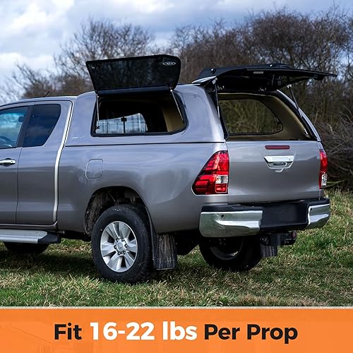 Miniatura 82 de Puntales de elevación de gas de 12 pulgadas, C16-10788, 35 libras; para cámper Leer, Snugtop, ventana trasera de cámper, tapa de caja