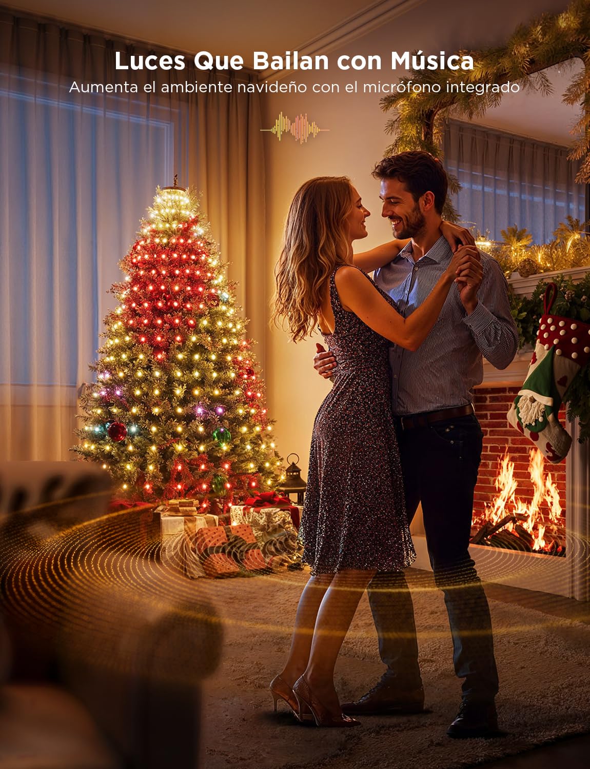 Govee Luces Arbol Navidad, RGBIC 480 LEDs Guirnalda Luces de Navidad, 2M*24 | Música Sync, Control por Voz, 60+ Modos Escena para la Decoración Navideña, Green Wire