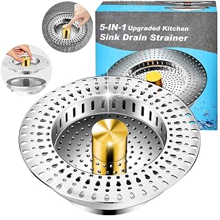 Kitchen Sink Drain Strainer, 18/8 Stainless Steel, Sink Stopper Kitchen Drain - Amazon product rated Grade A