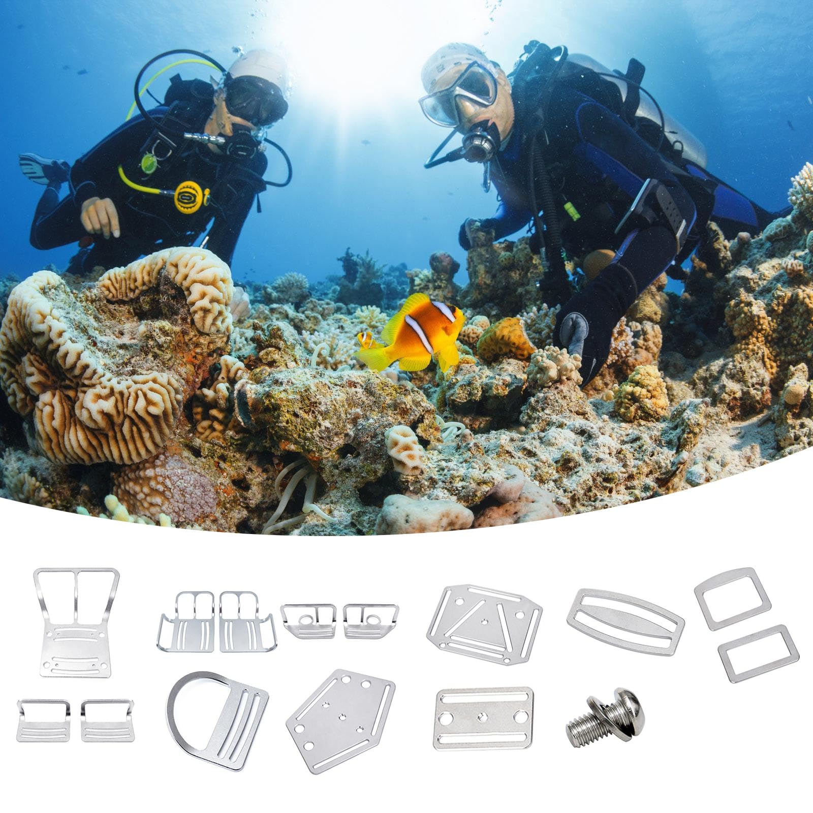 Ceinture de poids de plongée en acier inoxydable - Sidemount Gear - Boucle coulissante de rechange - Montage latéral - Boucles coulissantes