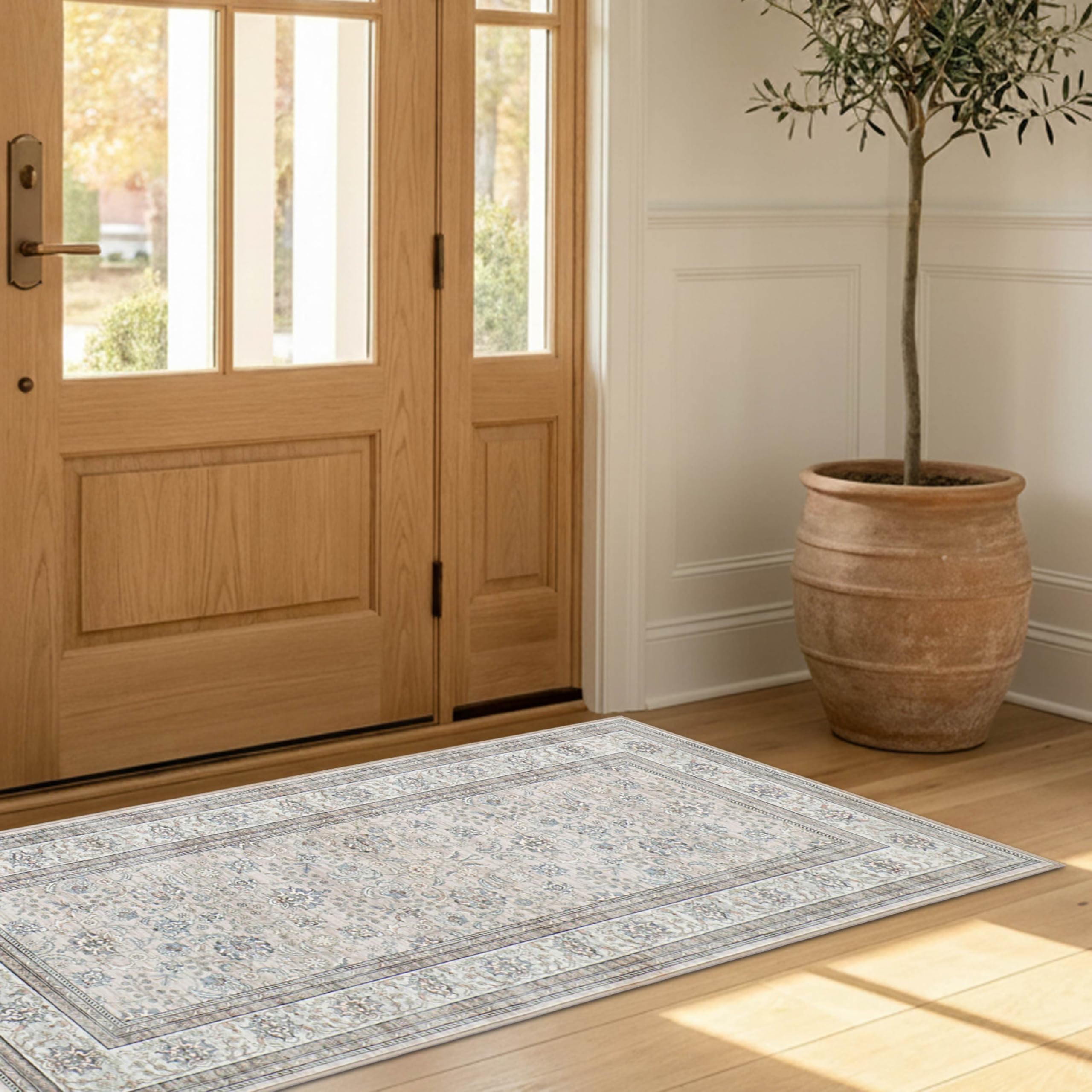 Wyatt &amp; Ash Dream Mink Washable Chenille 24"x48" Accent Rug Finley Beige