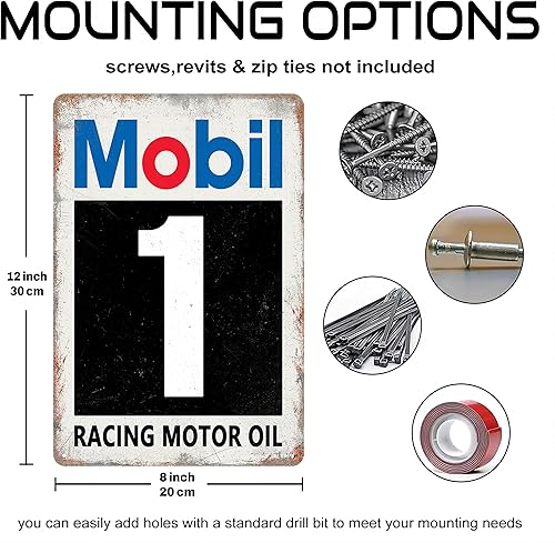 Miniatura 5 de Letreros de metal vintage para garaje, accesorios de cueva de hombre, carteles de automóvil viejo, aceite de motor, letrero de aceite de gas