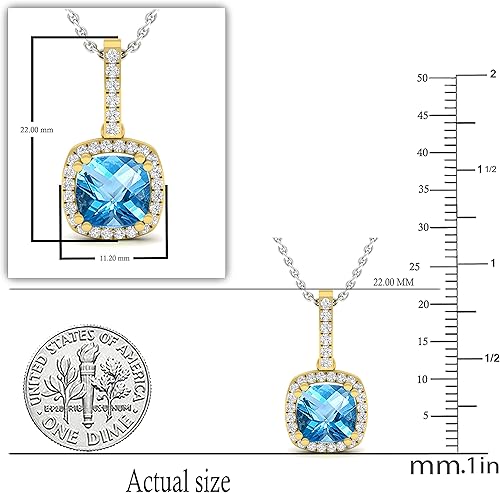 Miniatura 3 de Dazzlingrock Collection Colgante halo de 14 quilates para mujer (cadena plateada incluida), oro amarillo