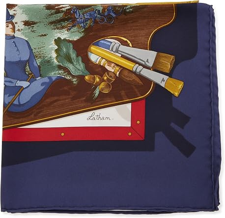 Pre-Loved & MulticolorMemoire d'Hermes' Silk Scarf 90, Blue