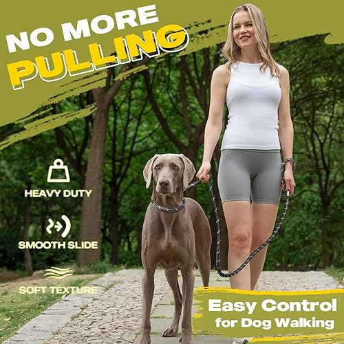 Miniatura 2 de Fida Correa duradera para perro, paquete a granel de 5, resistente 12 pulgadas x 6 pies, cómoda correa de cuerda fuerte para perros grandes,