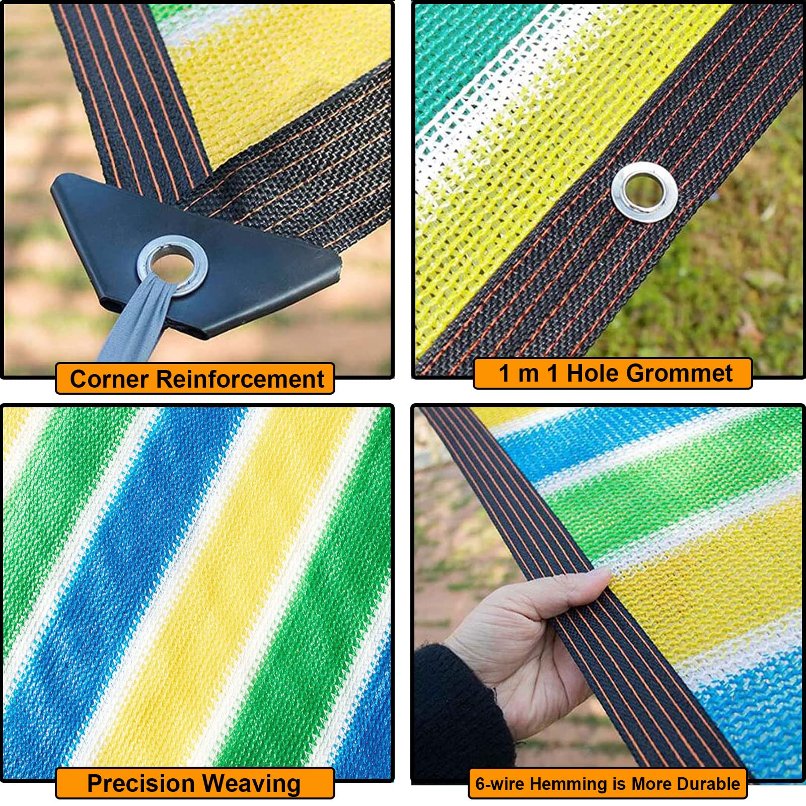 Malla de sombreo de 6 x 10 m para Plantas de Invernadero, Tejido con protección UV del 90% y Ojales, Ideal para Flores, Patios, césped y Exteriores.