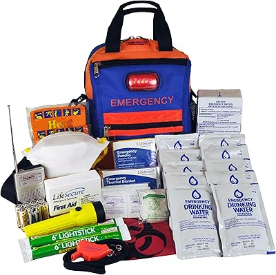 LifeSecure SecurEvac Plus Hi-Vis Mini-Backpack 3-Day Emergency Kit