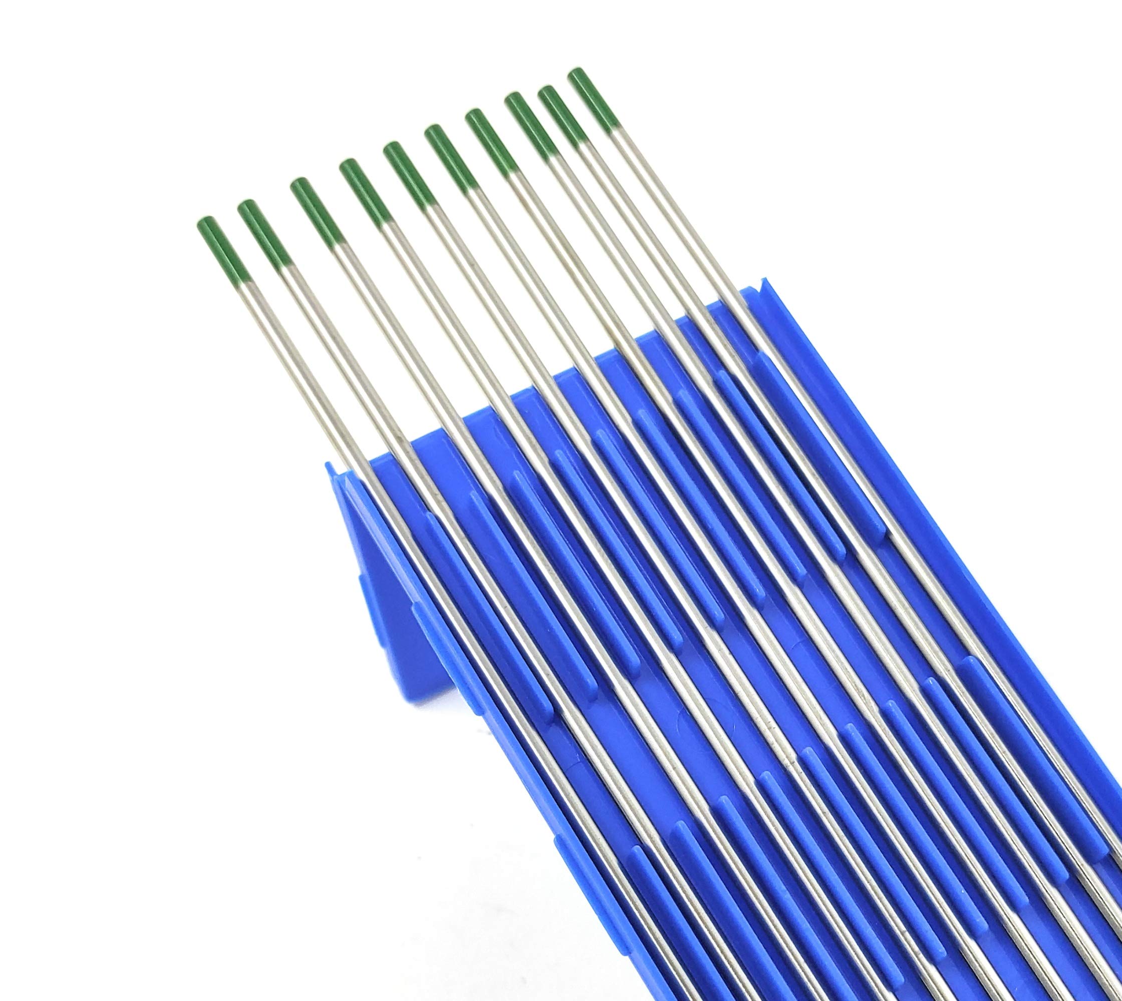 ELCAN Tungstens TIG saldatura Verde puro WP professionale, 1.0 1.6 2.0 2.4 3.2 3.2 elettrodi per saldatura torcia TIG, 10 unità - Dimensioni: 2,4 x 175 mm